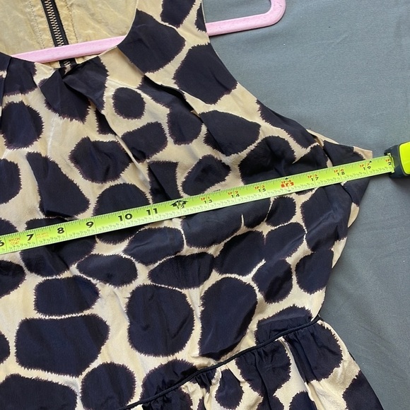 Marty M giraffe print 100% silk sleeveless Aline midi dress size L - Picture 8 of 10